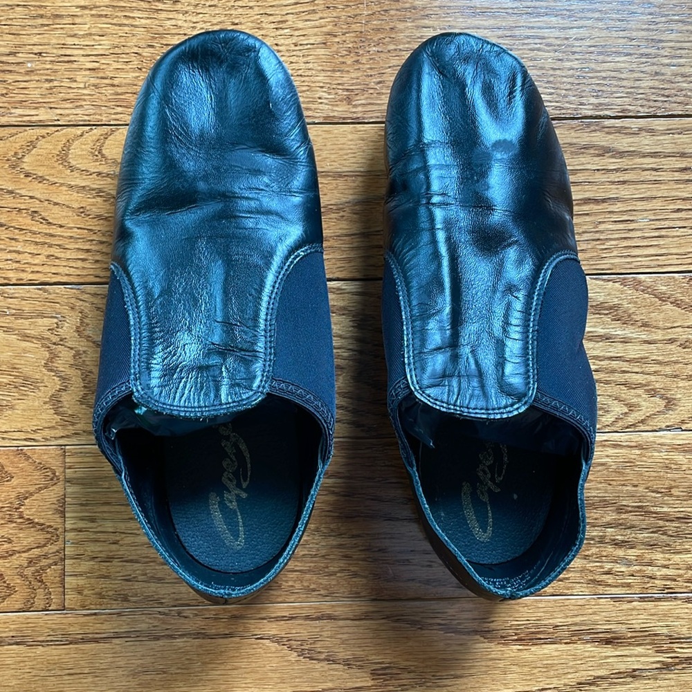 Capezio Show Stopper Split Sole Jazz Shoes #EJ2A Black Leather Size 11 1/2 E2 65